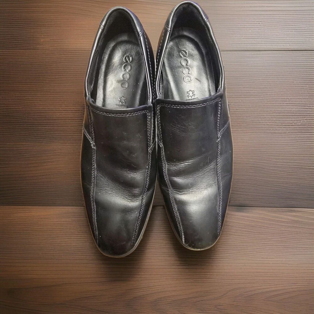 ECCO Men's Black Leather Slip-On Loafers | Size 9 US | Worn Once | Comfort Dress